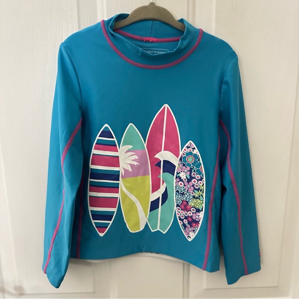 Coolibar UPF 50+ Girls  Sandshark Surfboard Long Sleeve Rashguard Sun Protective